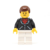 LEGO trn113 - (Suit with 3 Buttons Black, White Legs, Brown Male Hair)